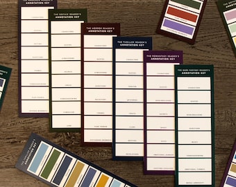 Annotation Key Bookmarks • Set of 6 • Color Coding Guide for Annotating Books • by Nest & Note Print Co.