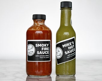 Emoji Smash Sauce and Salsa Labels • Neon Color Options • Custom Labels For Professional Packaging • by Paper & Pear