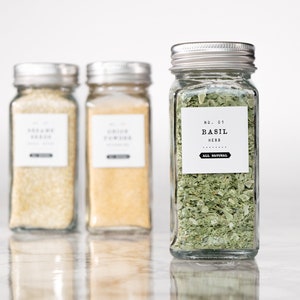 Farmhouse Spice Labels • Personalization Available • Water and Oil Resistant • by Paper & Pear