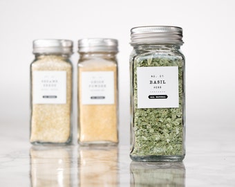 Farmhouse Spice Labels • Personalization Available • Water and Oil Resistant • by Nest & Note Print Co. (Paper + Pear)