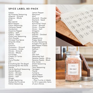 Modern-Block White Spice Labels Water and Oil Resistant Stickers Personalization Available by Paper & Pear image 3