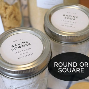 Modern-Numbered Pantry Labels • Water and Oil Resistant • Personalization Available • by Nest & Note Print Co. (Paper + Pear) 2" Round White