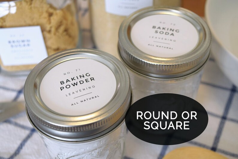 Modern-Numbered Pantry Labels • Water and Oil Resistant • Personalization Available • by Nest & Note Print Co. (Paper + Pear) 2" Round White