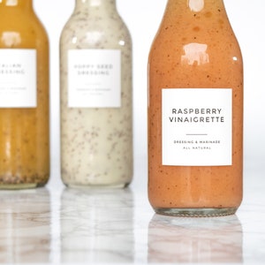 Dressing Labels Clean-modern Dressing, Sauce + Condiment Labels • Personalized Options ...