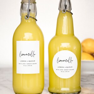 Simple-Script Limoncello Liqueur Labels Personalization Available Water and Oil Resistant by Paper & Pear image 6