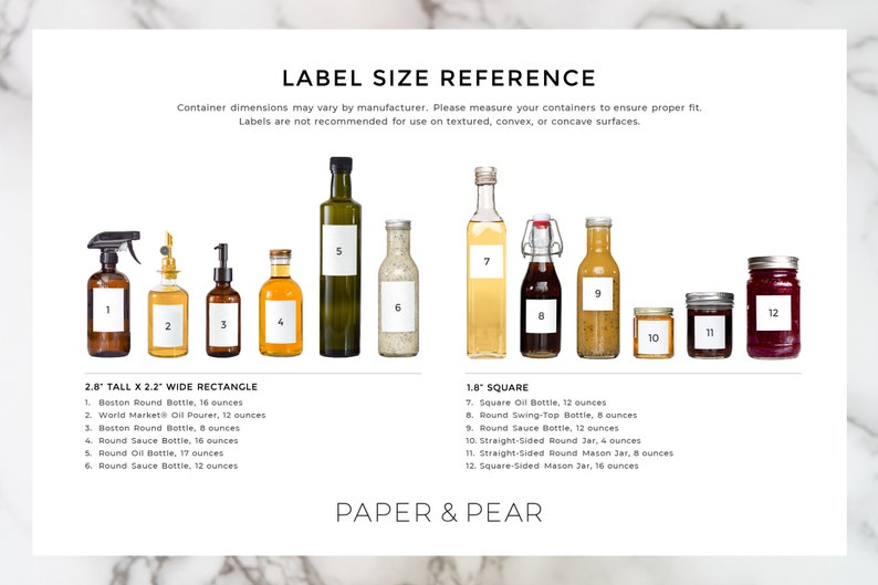 Clean-Modern Dressing, Sauce, and Condiment Labels Personalization Available Water and Oil Resistant by Paper & Pear image 9