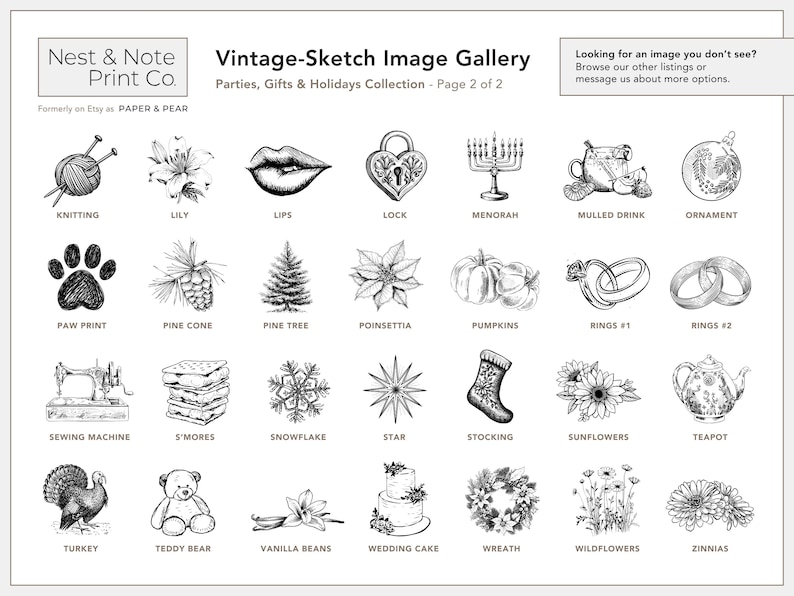 Vintage-Sketch Baked Goods Labels • Personalized • Water and Oil Resistant • by Nest & Note Print Co. (Paper + Pear) image 10
