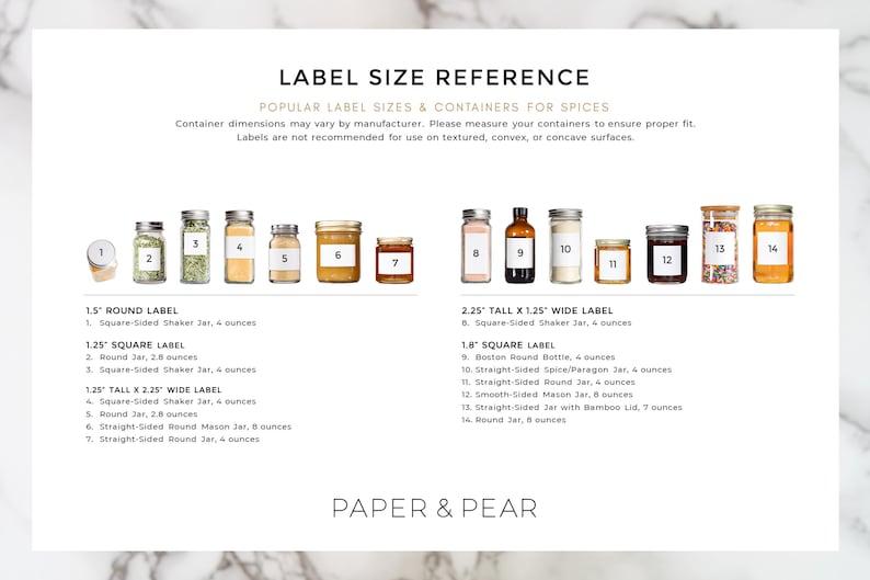 Modern Spice Labels Water and Oil Resistant Personalization Available by Paper & Pear image 9