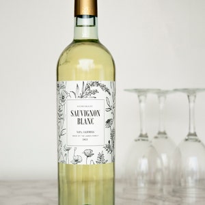 Botanical Wine Labels Custom Water and Oil Resistant for Professional Packaging by Paper & Pear image 5