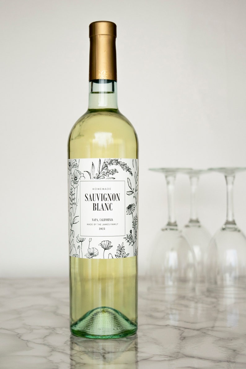 Botanical Wine Labels Custom Water and Oil Resistant for Professional Packaging by Paper & Pear image 5