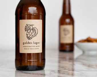 Vintage-Sketch Beer • Custom Labels For Professional Packaging • by Paper & Pear