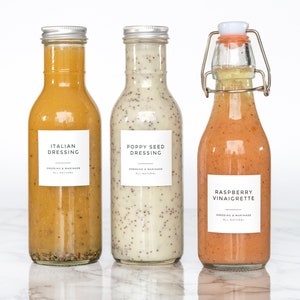 Clean-Modern Dressing, Sauce, and Condiment Labels Personalization Available Water and Oil Resistant by Paper & Pear image 2