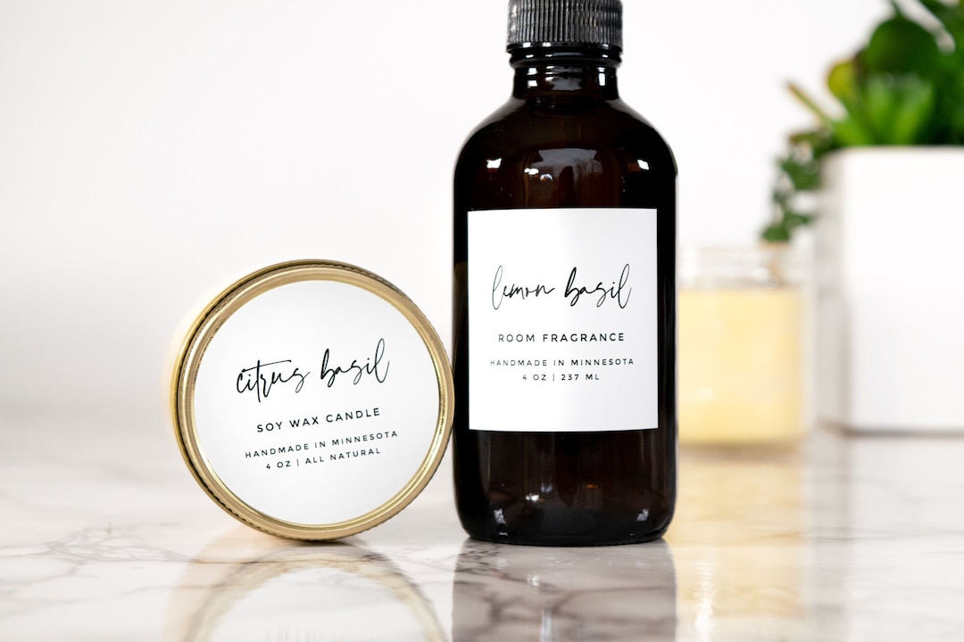 Simple-script Candle, Bath + Beauty Product Labels • Personalized ...
