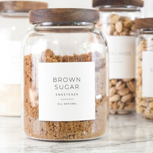 Minimalist Pantry Labels • Water and Oil Resistant • Personalization Available • by Nest & Note Print Co. (Paper + Pear)