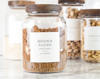 Minimalist Pantry Labels • Water and Oil Resistant • Personalization Available • by Nest & Note Print Co. (Paper + Pear)