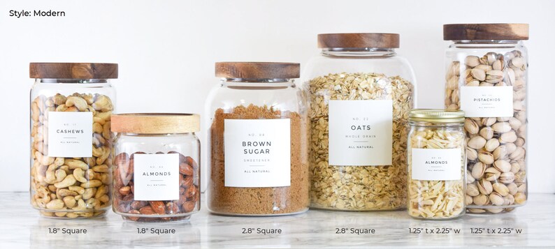 Modern-Numbered Pantry Labels • Water and Oil Resistant • Personalization Available • by Nest & Note Print Co. (Paper + Pear) image 5