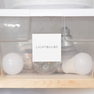 Minimalist Home Organization Labels • For Bath, Linen Closet, Storage, and Office • Custom Options • by Nest & Note Print Co. (Paper + Pear)