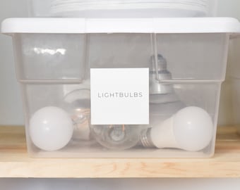 Minimalist Home Organization Labels • For Bath, Linen Closet, Storage, and Office • Custom Options • by Nest & Note Print Co. (Paper + Pear)