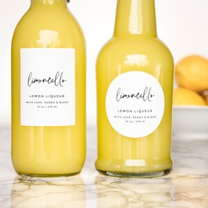 Simple-Script Limoncello Liqueur Labels Personalization Available Water and Oil Resistant by Paper & Pear image 4