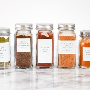 Minimalist Spice Labels Water and Oil Resistant Personalization Available by Paper & Pear image 2