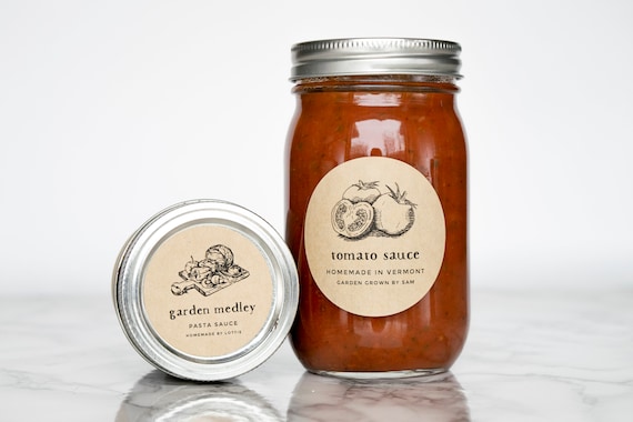 Vintage-Sketch Garden Vegetable Labels • Custom Stickers for Bottles and Mason Jars • by Nest & Note Print Co. (Paper + Pear)