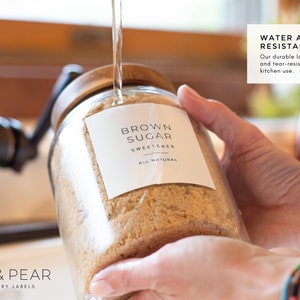 Minimalist Pantry Labels Water and Oil Resistant Personalization Available by Paper & Pear image 2