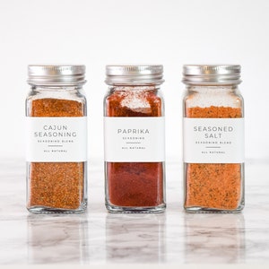 Minimalist Spice Labels • Water and Oil Resistant • Personalization Available • by Paper & Pear