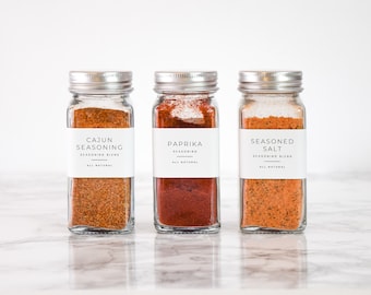 Minimalist Spice Labels • Water and Oil Resistant • Personalization Available • by Nest & Note Print Co. (Paper + Pear)