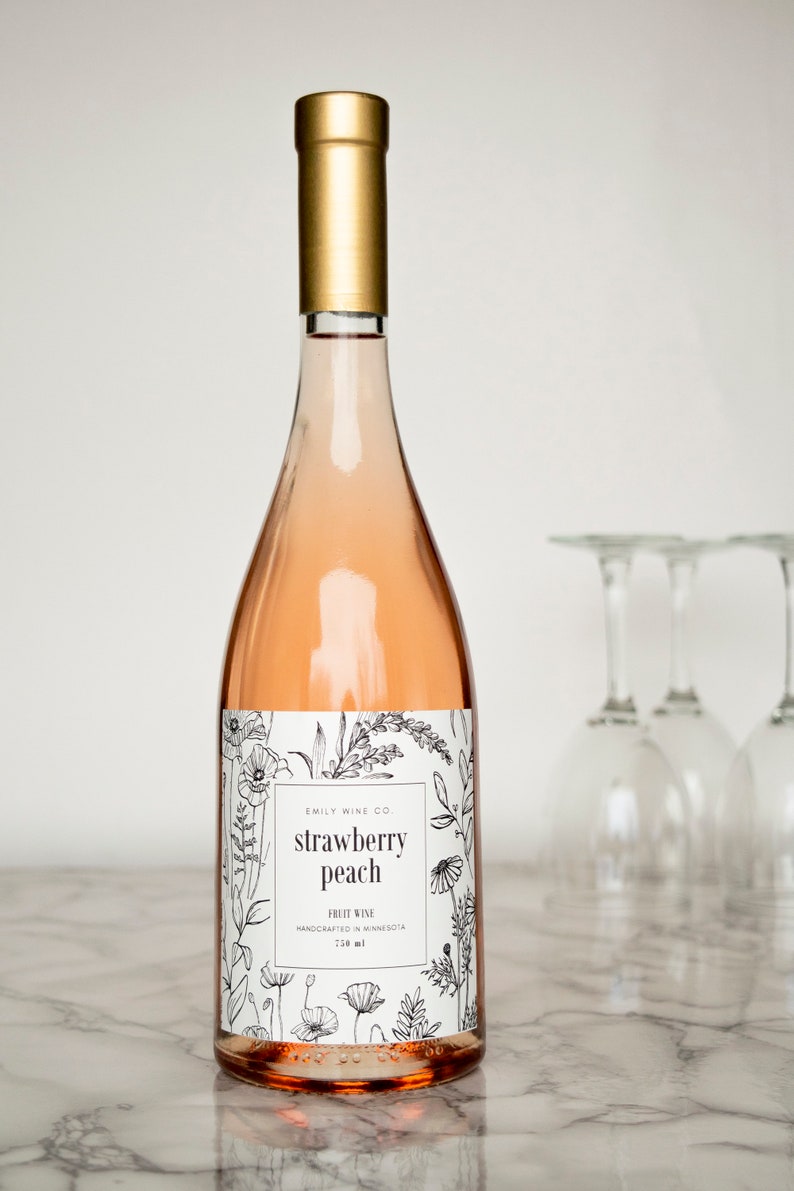 Botanical Wine Labels Custom Water and Oil Resistant for Professional Packaging by Paper & Pear image 8