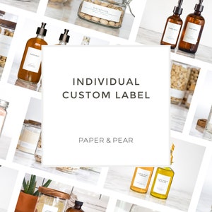 Individual Custom Label • Personalized for Spice, Pantry, Home or Bath Organization and Gifts • by Nest & Note Print Co. (Paper + Pear)