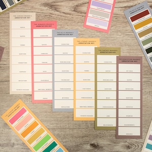 Annotation Key Bookmarks • Set of 6 • Color Coding Guide for Annotating Books • by Nest & Note Print Co.