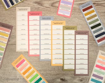 Annotation Key Bookmarks • Set of 6 • Color Coding Guide for Annotating Books • by Nest & Note Print Co.