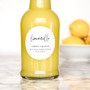 Simple-Script Limoncello Liqueur Labels Personalization Available Water and Oil Resistant by Paper & Pear image 5