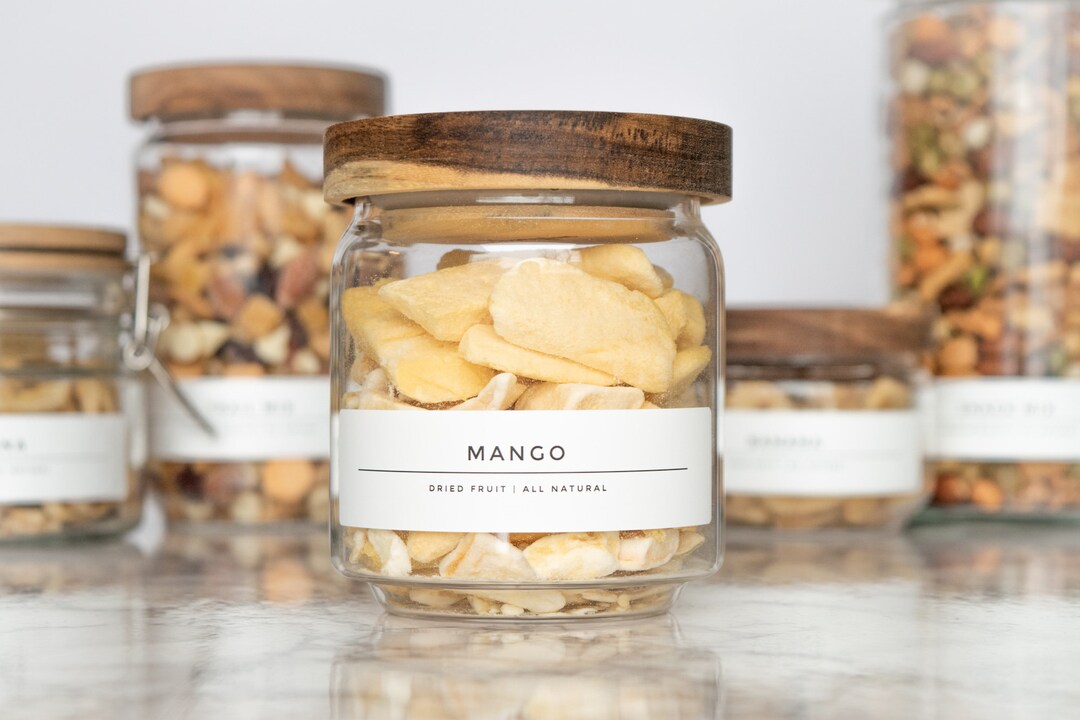 Sleek-modern Fruit, Nut, and Pantry Labels • Water and Oil Resistant ...