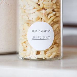 Best If Used By Labels • Pack of 48 • 1.25" Round Stickers • Easy to write on and track dates • by Nest & Note Print Co. (Paper + Pear)
