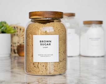 Modern-Block White Pantry Labels • Water and Oil Resistant Stickers • Personalization Available • by Nest & Note Print Co. (Paper + Pear)