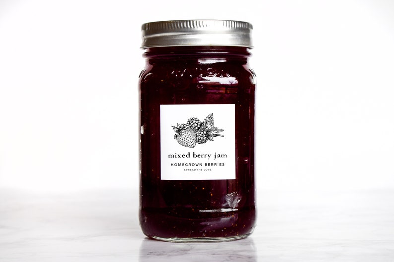 Strawberry Jam Jelly Labels Custom Stickers for Packaging Etsy