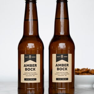 Block Banner Beer Labels Water and Oil Resistant Personalization Available by Paper & Pear image 7