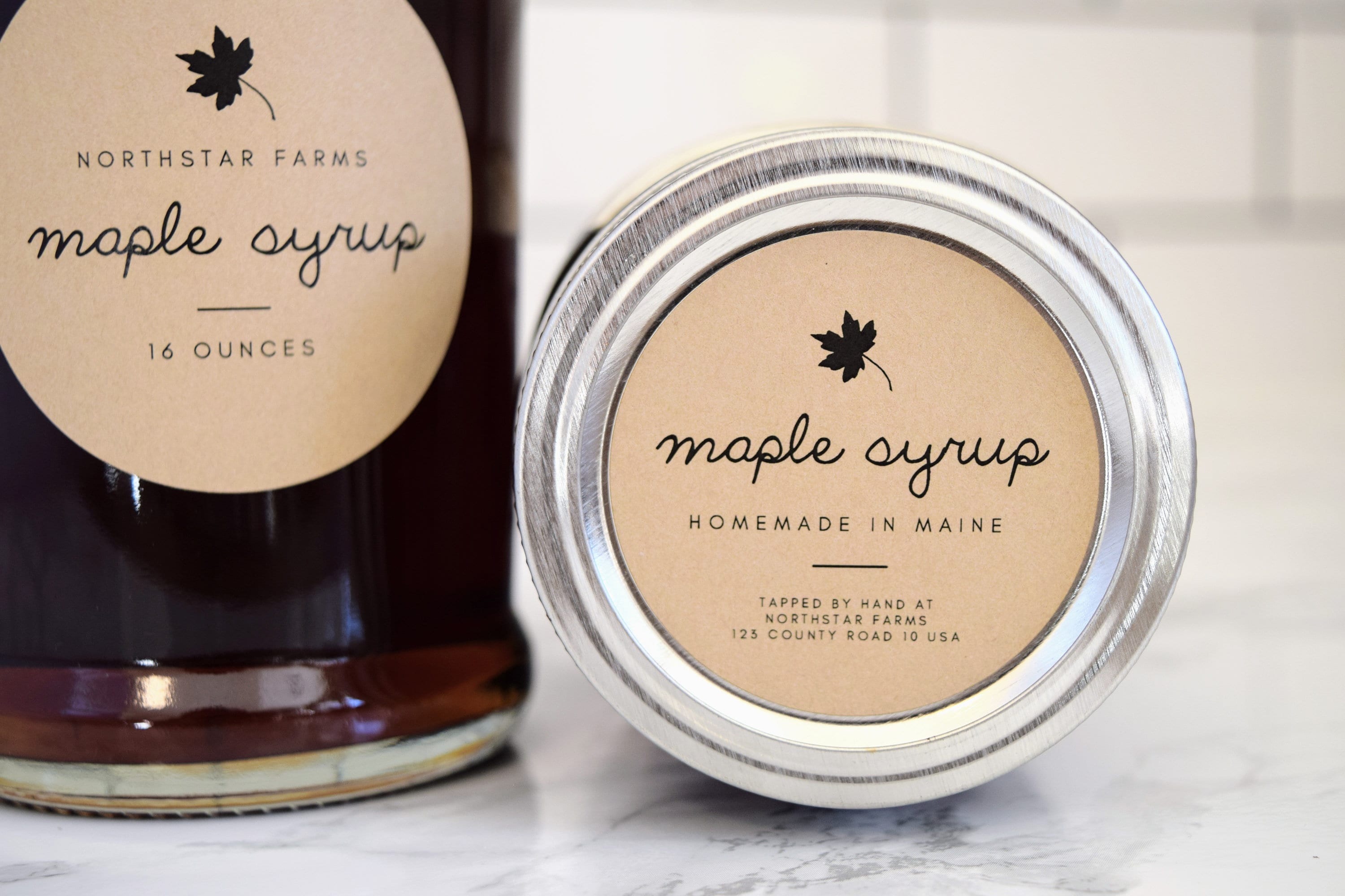 Syrup Labels Hand Script Maple Syrup Labels • Custom • Water and Oil Resistant for ...