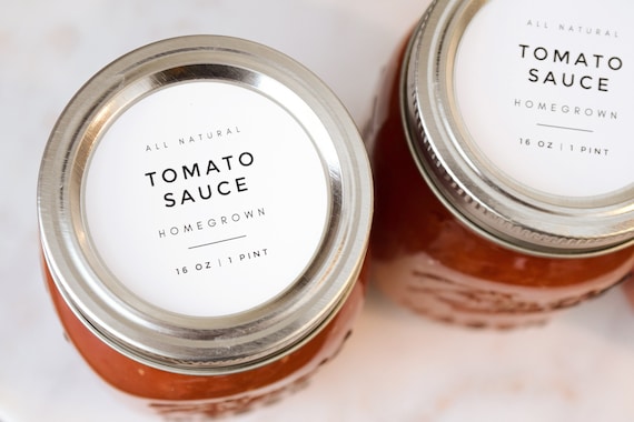 Modern Labels for Jars and Canning Custom Durable, Water and Oil