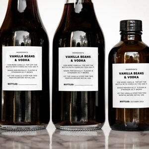 Block-banner Vanilla Labels Set of 20 Front 20 Back Personalized