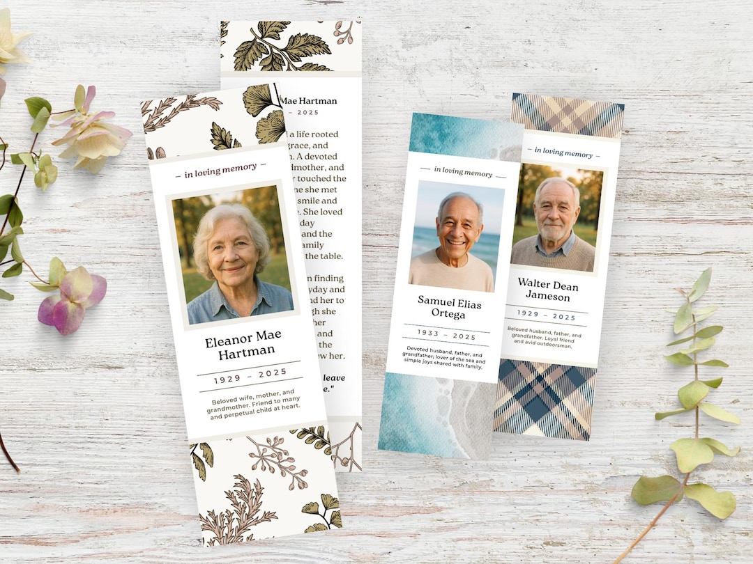 Memory Bookmarks Personalized Memorial Bookmarks • Custom Keepsakes With Photo + Text ...