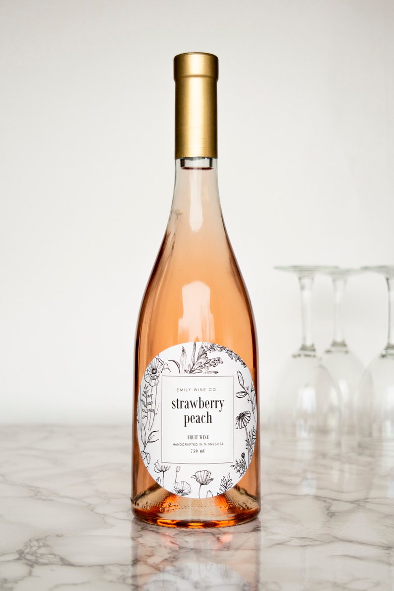 Botanical Wine Labels Custom Water and Oil Resistant for Professional Packaging by Paper & Pear image 6