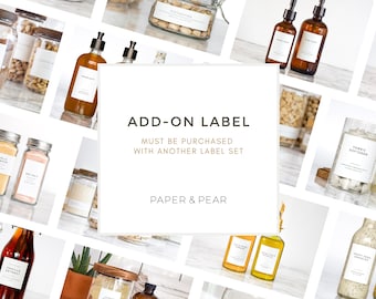 Custom Label Add-On • (Must be combined with another label package) • By Nest & Note Print Co. (Paper + Pear)