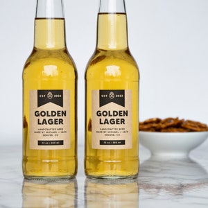 Block Banner Beer Labels Water and Oil Resistant Personalization Available by Paper & Pear image 9