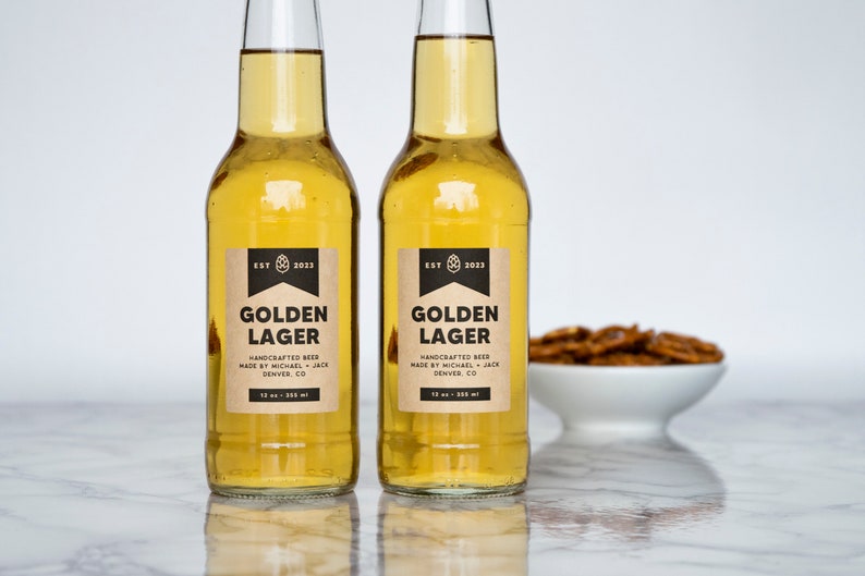Block Banner Beer Labels Water and Oil Resistant Personalization Available by Paper & Pear image 9