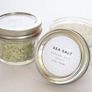 Modern Spice Labels Water and Oil Resistant Personalization Available by Paper & Pear 2" Round White