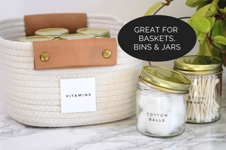 Modern Bath /& Linen Closet Labels \u2022 Customization Available \u2022 Water and Oil Resistant for Durable Home Organization