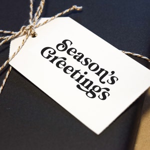 Retro-Chic Holiday Hang Tags • Assorted Pack of 48 • Perforated Gift Tags for Christmas • by Paper & Pear