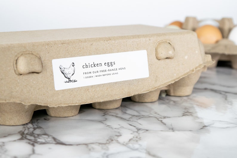 Vintage-Sketch Egg Carton Labels • Personalized • White or Brown Farm and Homestead Labels • by Nest & Note Print Co. (Paper + Pear) image 4